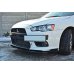 Накладка сплиттер на передний бампер вариант 5 на Mitsubishi Lancer X Evo